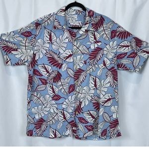 RS Surf Shirt Mens Size XL Floral Palm  Tropical Print Button Up Short Sleeve